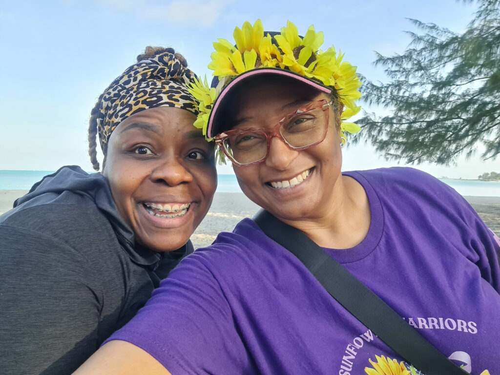 Anita Rolle with Duquesa Dean in the Bahamas