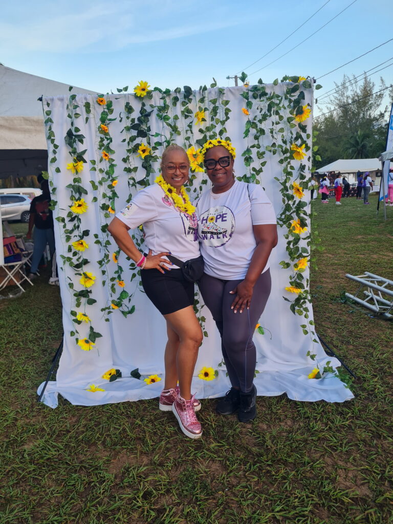 Anita Rolle with Duquesa Dean at the Bahamas for Gennie Dean Cancer Support Group.